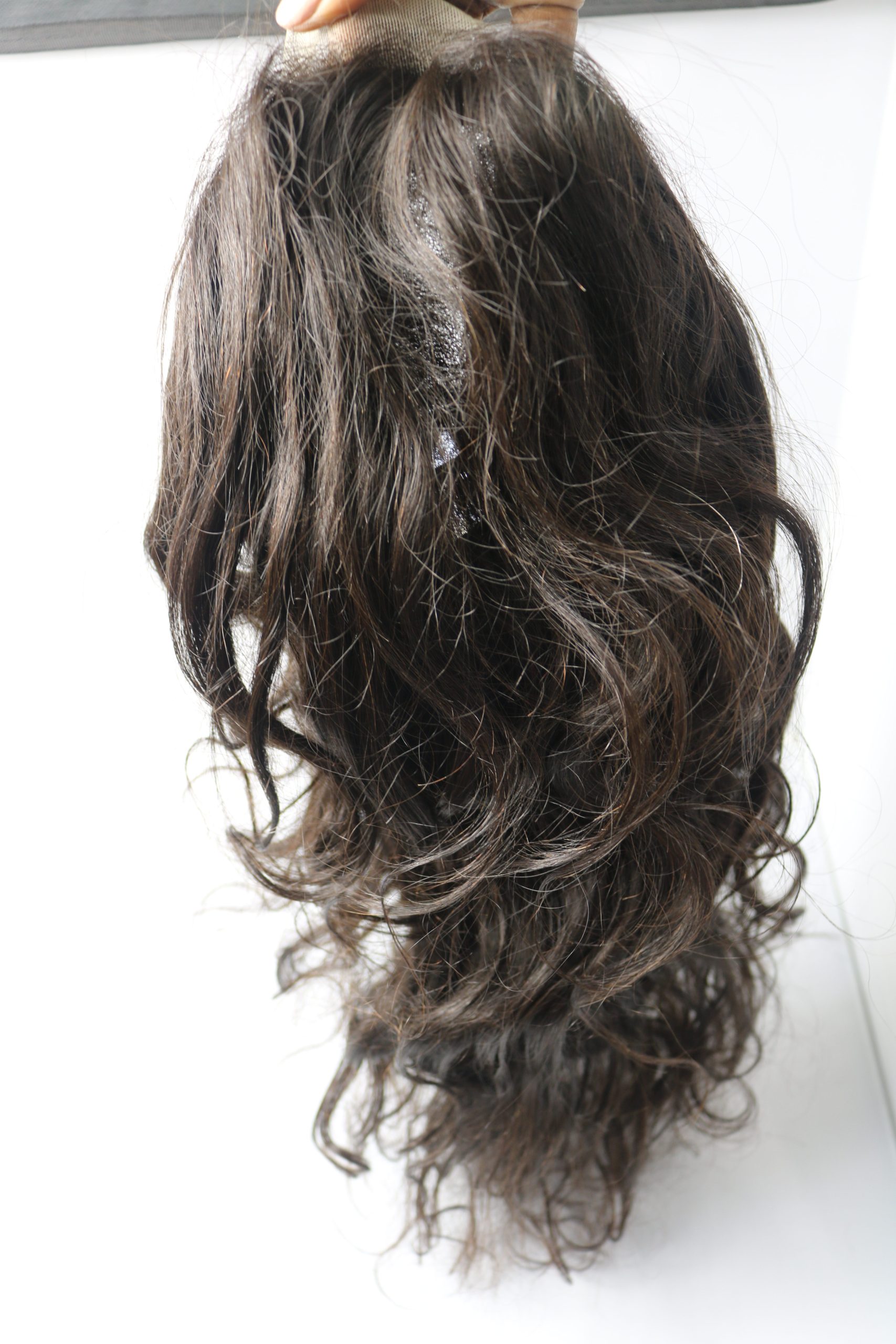 Mink hair 20″ 4×4 transparent lace loose wave wig