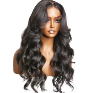 Mink hair 20″ 4×4 transparent lace loose wave wig