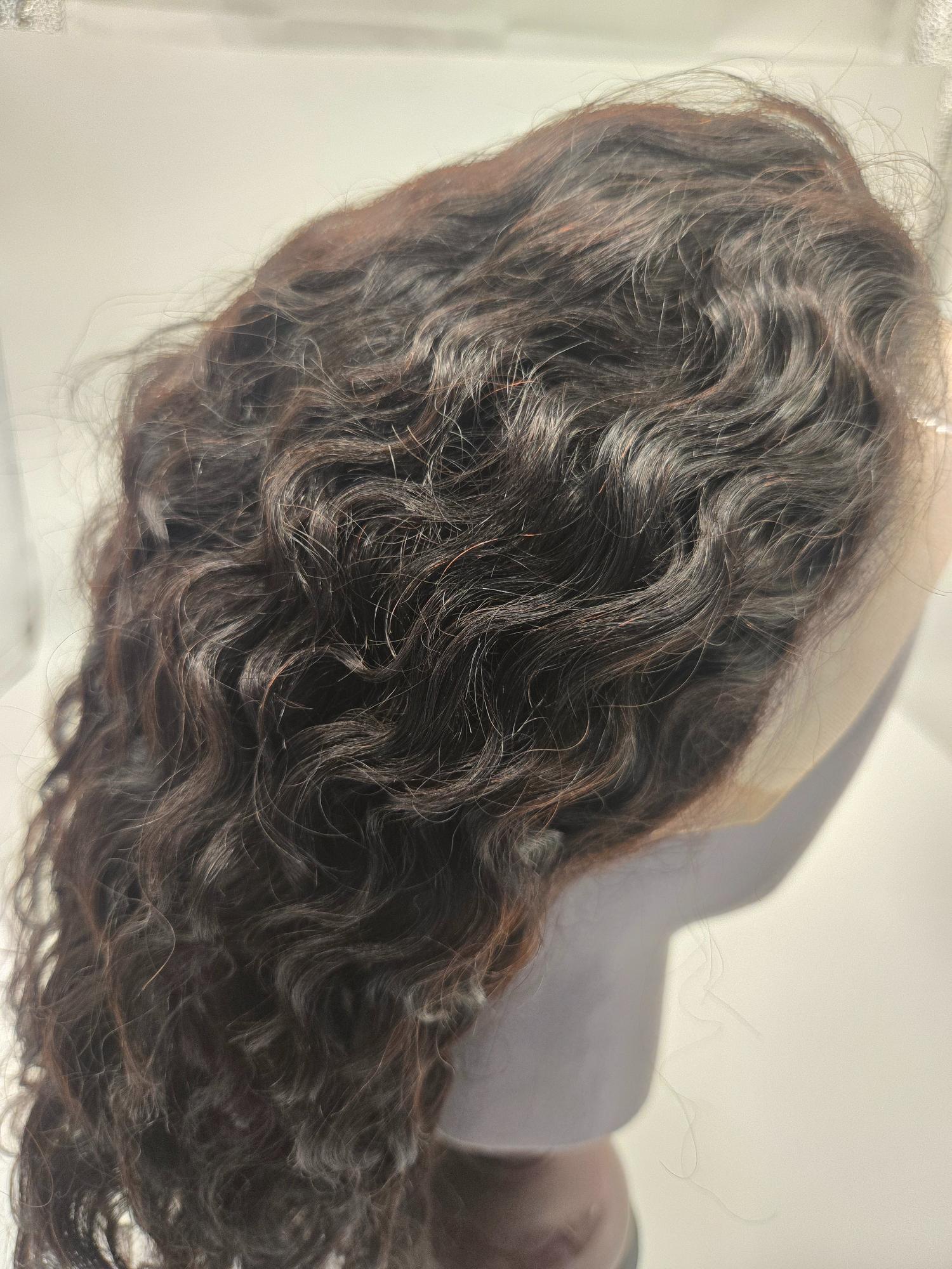 Virgin Hair Glueless Lace Curly wig 14"