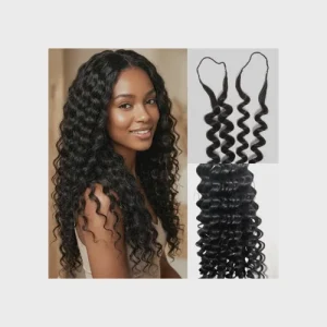 Miracle Knots Feather Crochet Deep Wave Protein fiber 14"